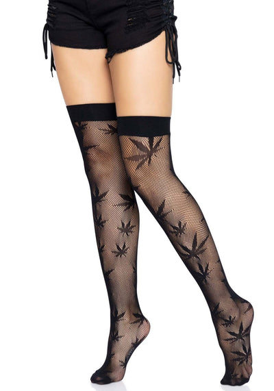 Main image for product index 10: Чулки с рисунком Leg Avenue 420 Net thigh highs