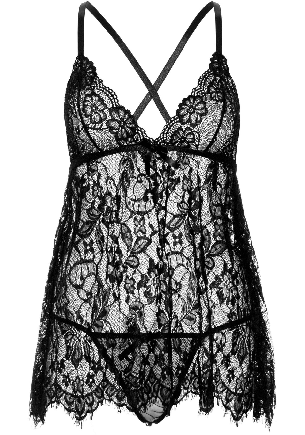 Thumb image for product index 3: Сорочка бебі-дол Leg Avenue Floral lace babydoll & string