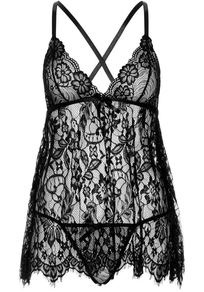 Main image for product index 3: Сорочка бебі-дол Leg Avenue Floral lace babydoll & string