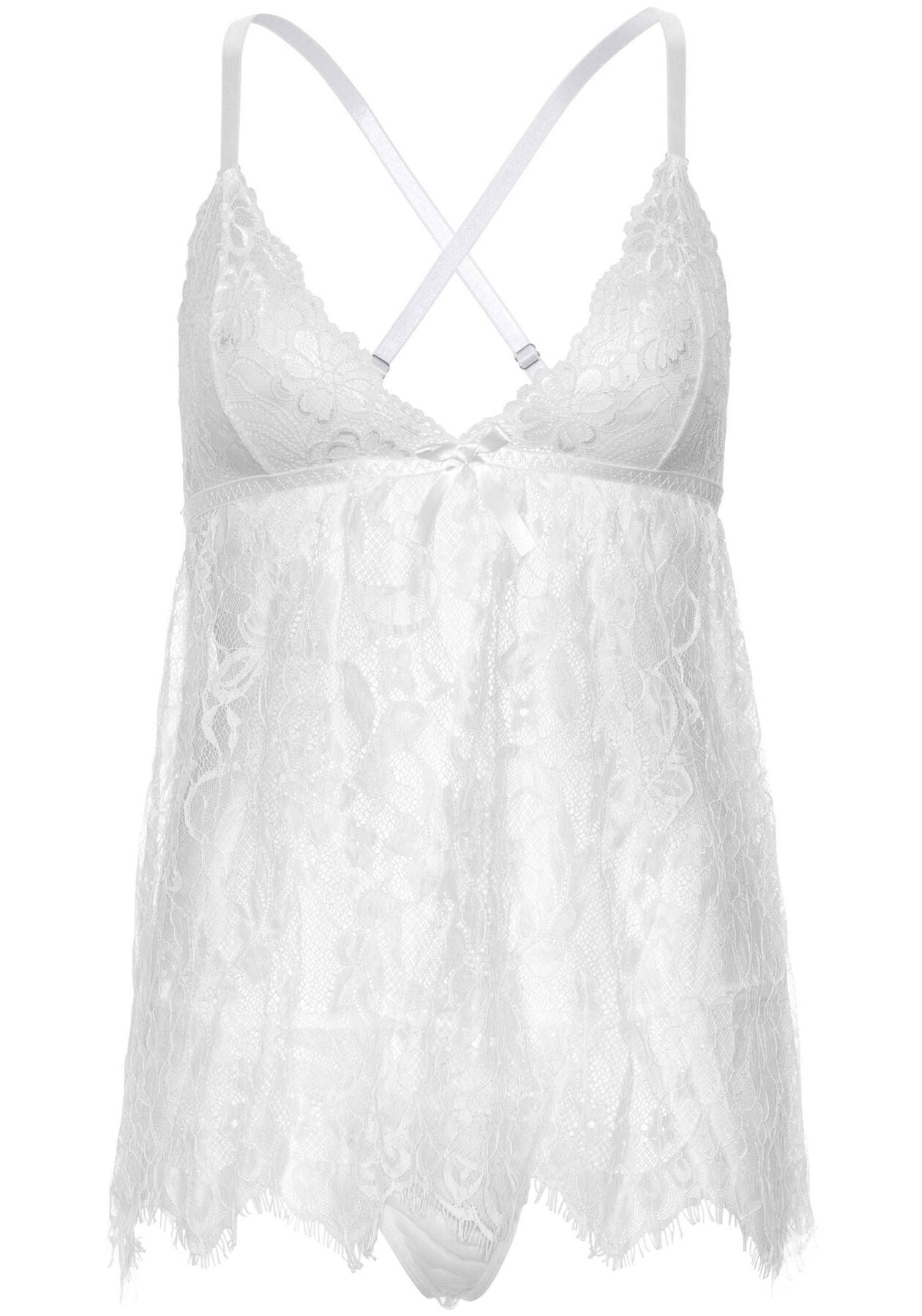 Thumb image for product index 10: Сорочка бебі-дол Leg Avenue Floral lace babydoll & string