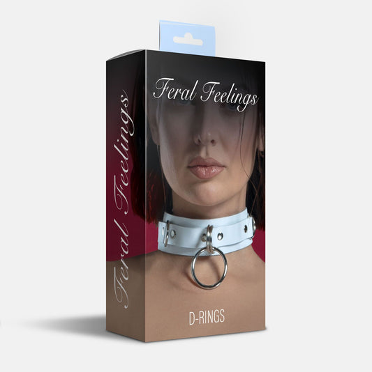 Нашийник для фіксації з натуральної шкіри Feral Feelings - D-Rings_