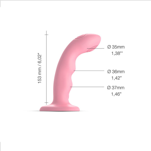 Насадка для страпона з подвійною точковою пульсацією Strap-On-Me TAPPING DILDO WAVE_