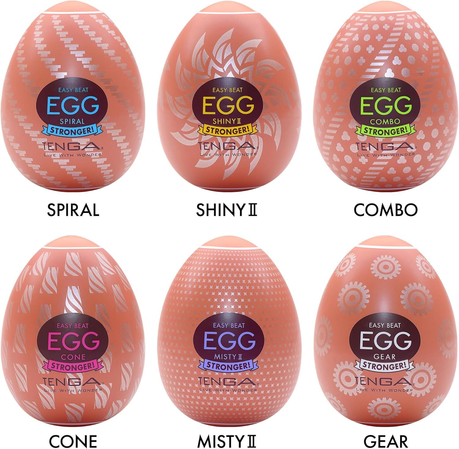 Thumb image for product index 2: Набір мастурбаторів-яєць Tenga Egg Hard Boilded II Pack (6 од)