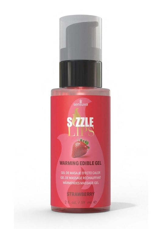 Согревающий массажный гель Sensuva Sizzle Lips Strawberry _