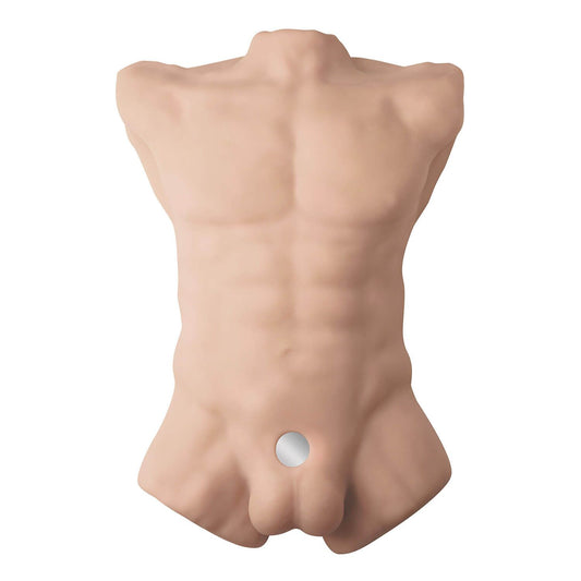 Торс з фалоімітатором на присосці SilexD Apollo Male Torso Caramel_
