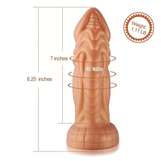 Фалоімітатор-насадка, ділдо для секс-машин з вібрацією Hismith Slightly Curved Vibrating Silicone Dildo Monster Series_