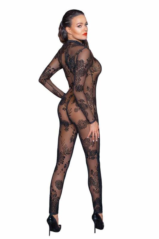 Сітчастий бодістокінг Noir Handmade F237 Long tulle overall_