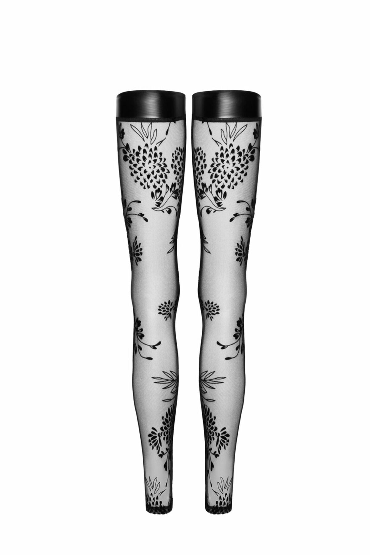 Thumb image for product index 5: Панчохи Noir Handmade F243 Tulle stockings with patterned flock embroidery