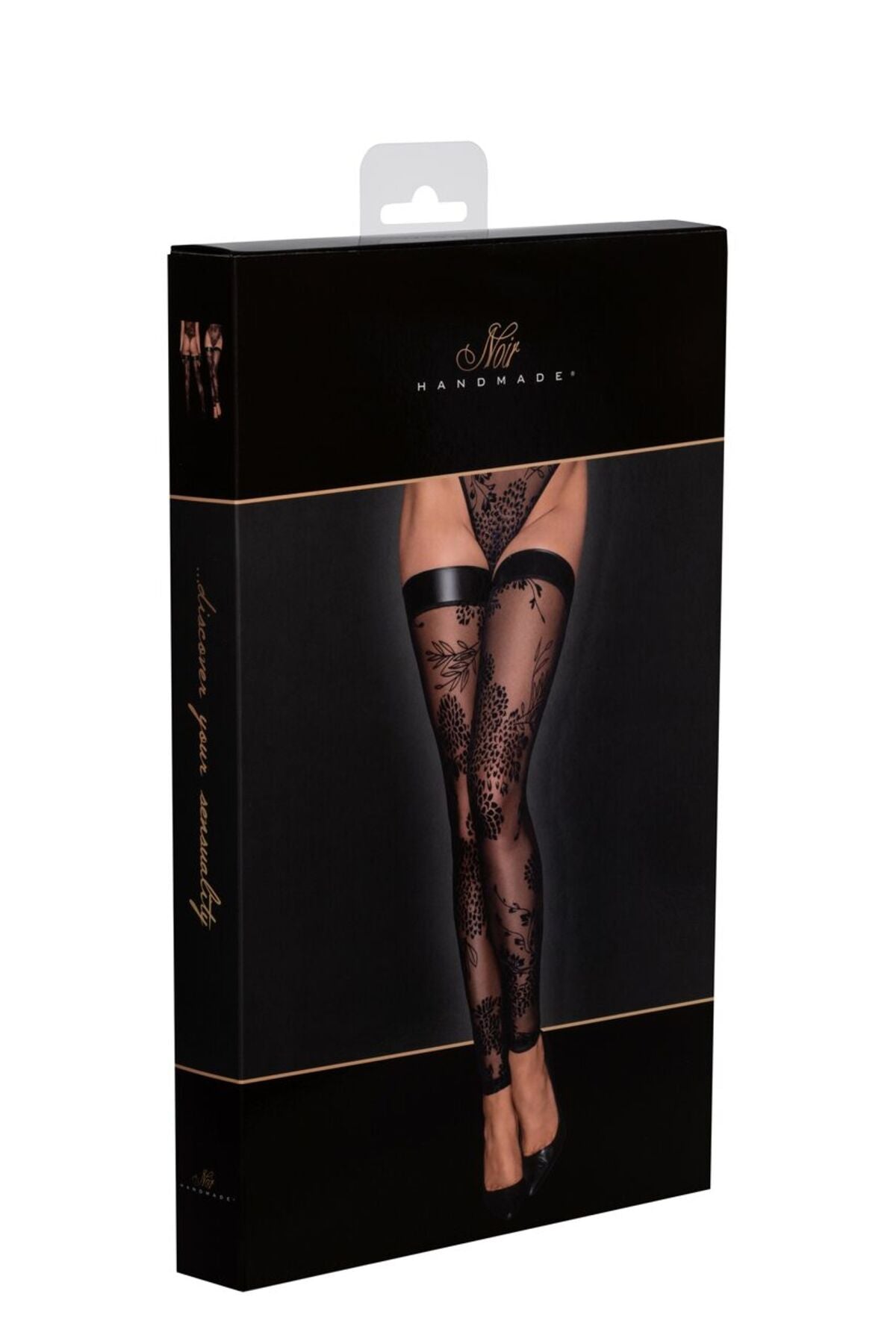 Thumb image for product index 6: Панчохи Noir Handmade F243 Tulle stockings with patterned flock embroidery