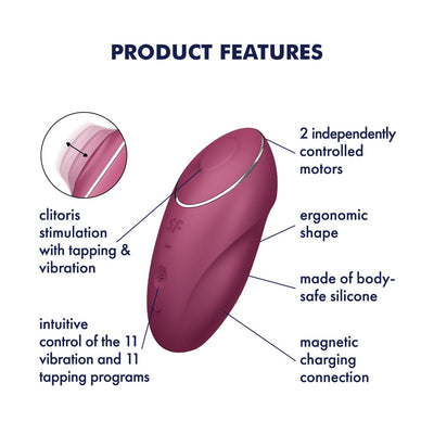 Main image for product index 15: Вібростимулятор-пульсатор Satisfyer Tap & Climax 1, ефект постукування пальцем