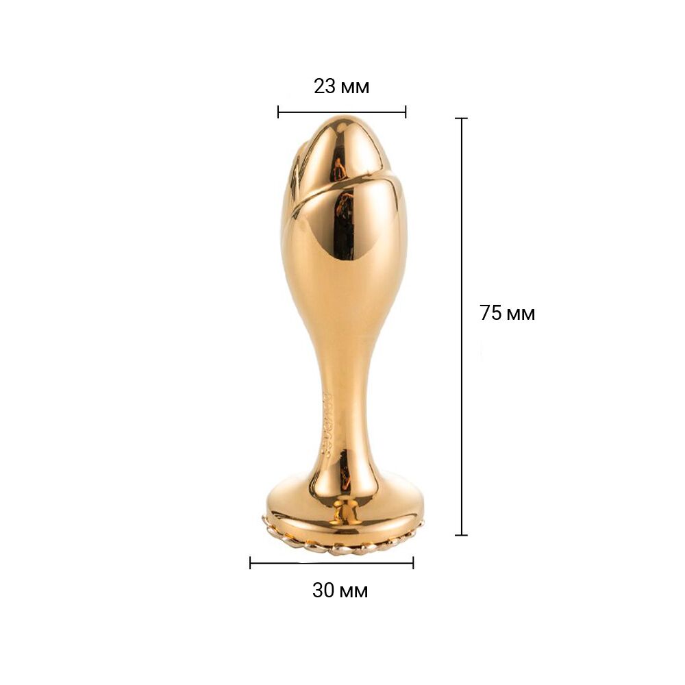 Металева анальна пробка LOCKINK SEVANDA Pearl Rose-shape Anal Plug - превʼю 5