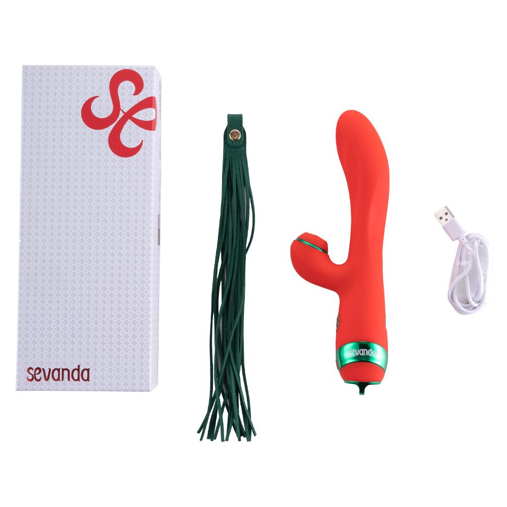 Thumb image for product index 17: Вибратор-кролик с флоггером LOCKINK SEVANDA Whip Vibrating Massage Wand