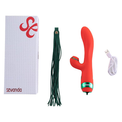 Main image for product index 17: Вибратор-кролик с флоггером LOCKINK SEVANDA Whip Vibrating Massage Wand