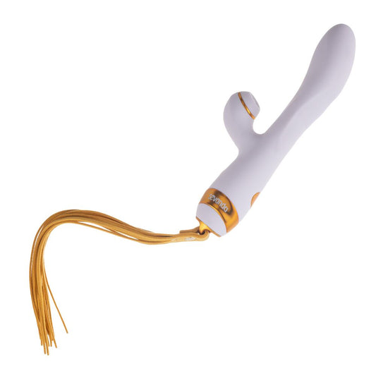 Вибратор-кролик с флоггером LOCKINK SEVANDA Whip Vibrating Massage Wand