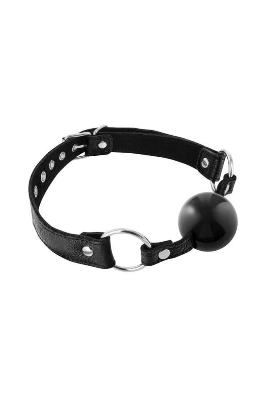 Кляп Fetish Tentation Premium Leather Gag with Silicone Ball, силіконова кулька