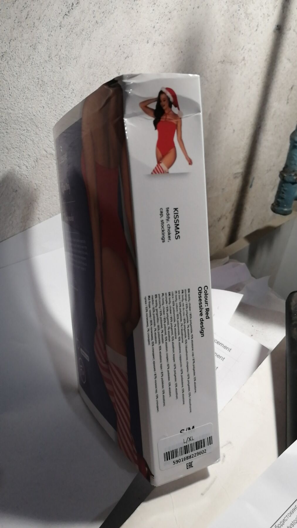 Thumb image for product index 2: Боді Obsessive Kissmas teddy red L/XL (м'ята упаковка!!!)