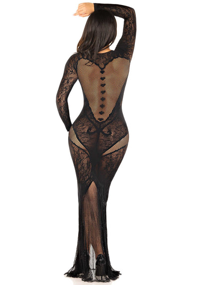 Платье Leg Avenue Lace and Net Bodycon Gown  - фото 10