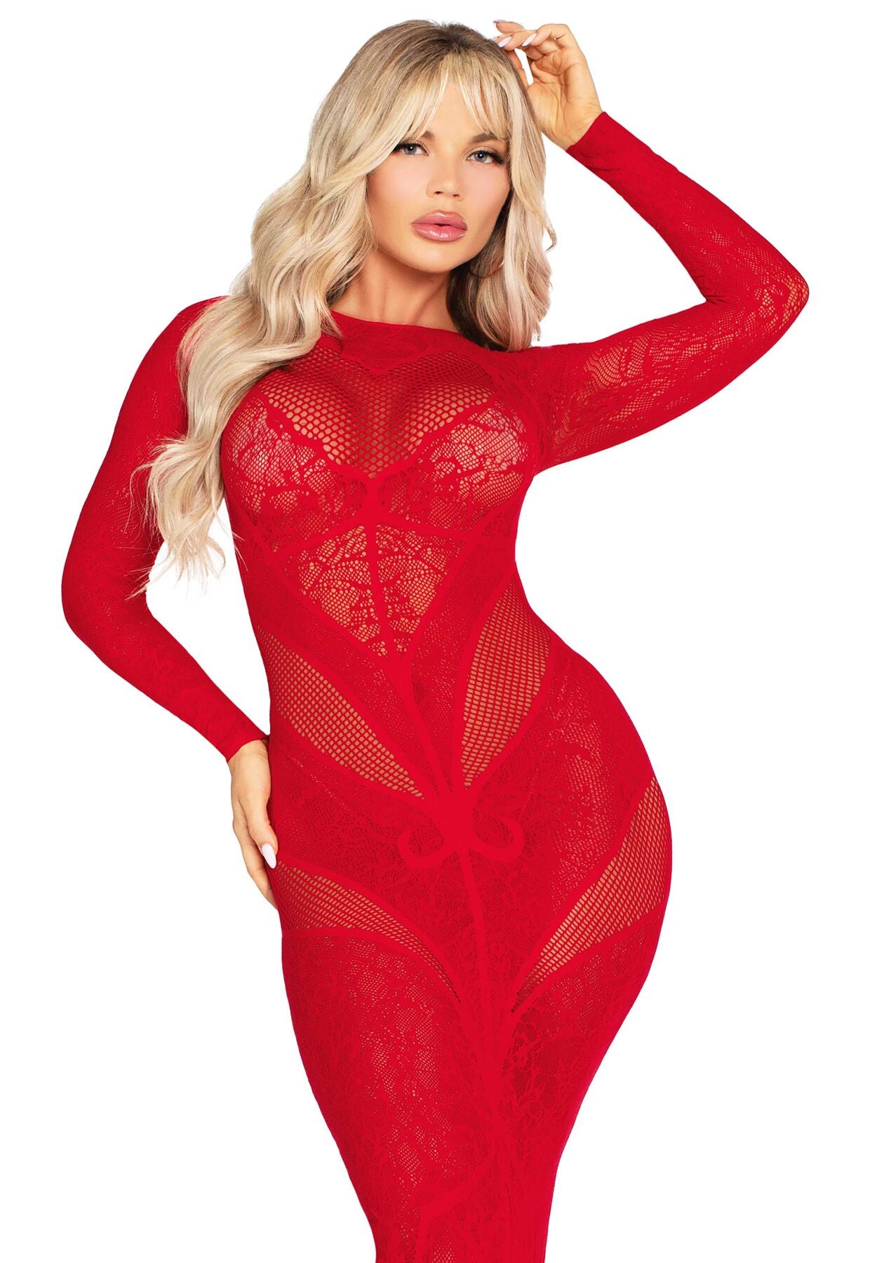 Платье Leg Avenue Lace and Net Bodycon Gown  - превью 5