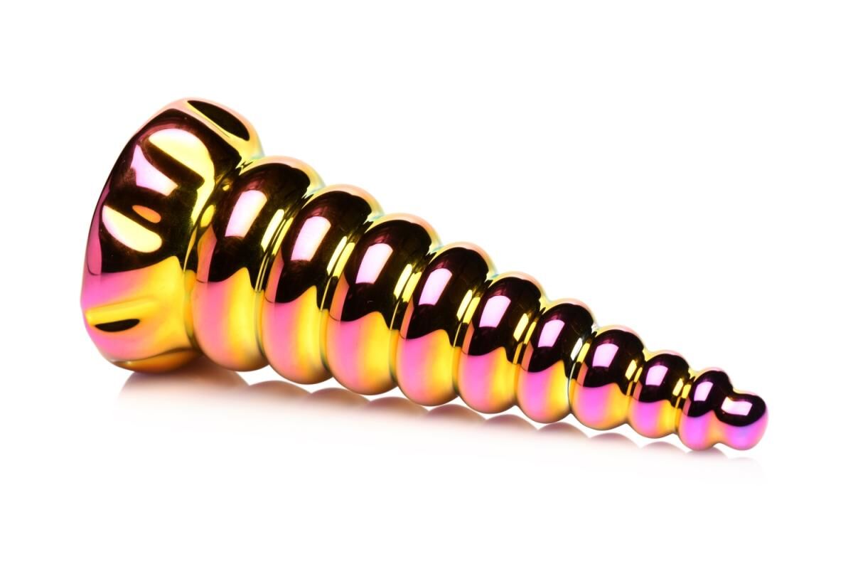 Фэнтезийный стеклянный фаллоимитатор Creature Cocks Twilight Rainbow Glass Dildo - превью 2