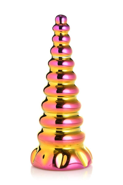Фэнтезийный стеклянный фаллоимитатор Creature Cocks Twilight Rainbow Glass Dildo - фото 1