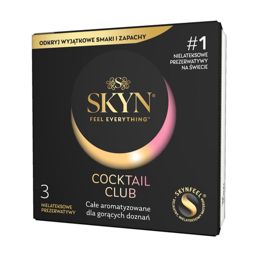 Презервативы SKYN Cocktail Club, вкусы Pina Colada, Cherry Sunrise и Passion Daiquiri