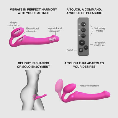 Безремневой страпон с вибрацией Strap-On-Me Vibrating - фото 69