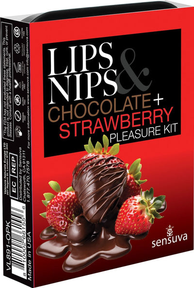 Main image for product index 1: Набір Sensuva Lips & Nips Pleasure Kit - Chocolate Strawberry: бальзам для губ і бальзам для сосків