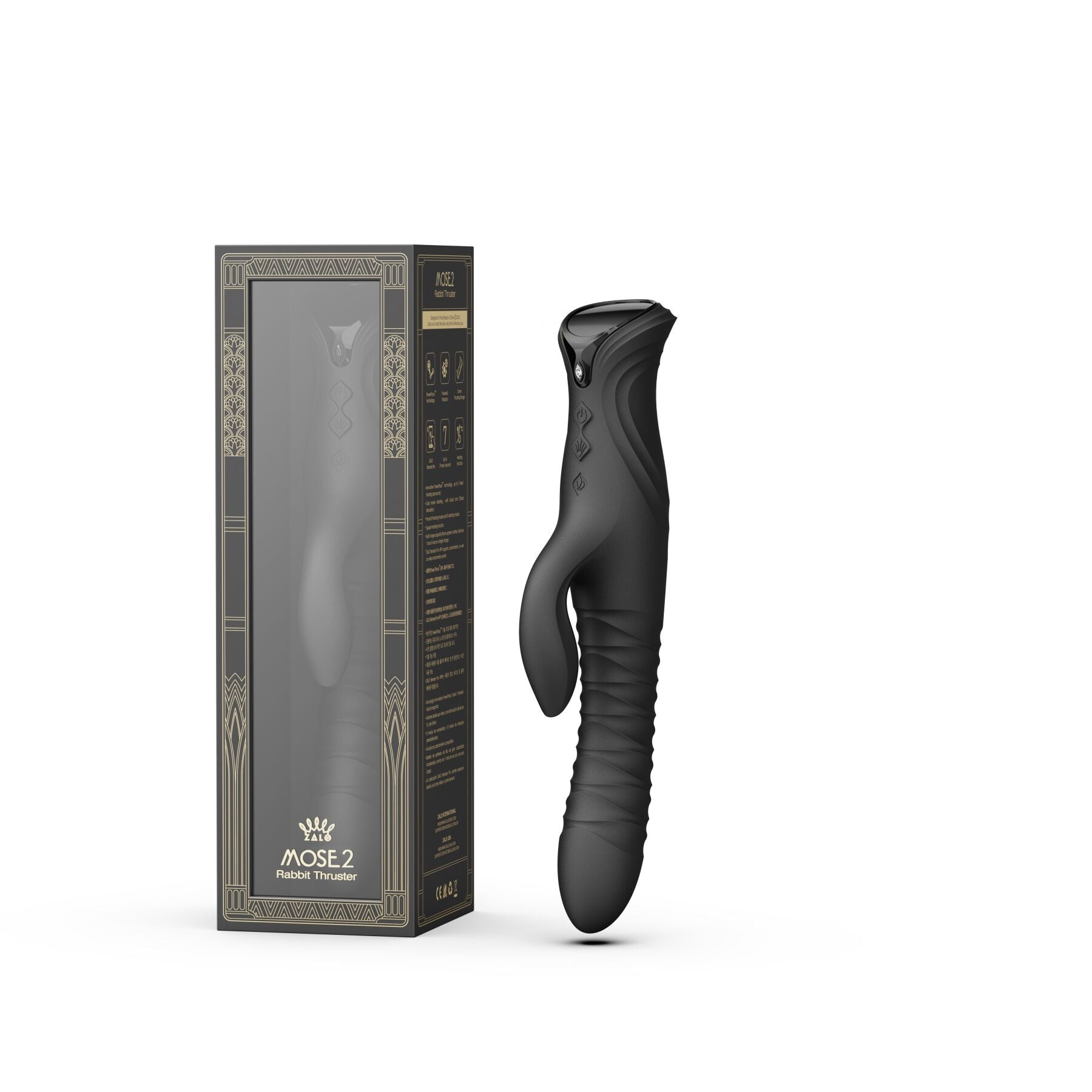 Thumb image for product index 14: Пульсатор-кролик с вибрацией Zalo Mose 2 Obsidian Black