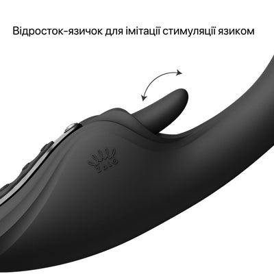 Смарт-вібратор Zalo Ares Obsidian Black, підігрів, 3 мотори, язичок для клітора, стимуляція точки G - фото 6