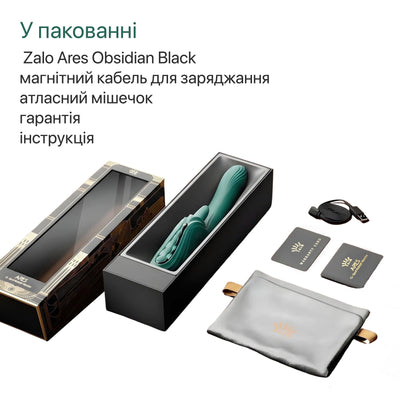Смарт-вібратор Zalo Ares Obsidian Black, підігрів, 3 мотори, язичок для клітора, стимуляція точки G - фото 10