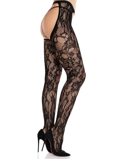 Main image for product index 3: Колготки Leg Avenue Rose Lace Crotchless Tights with Open