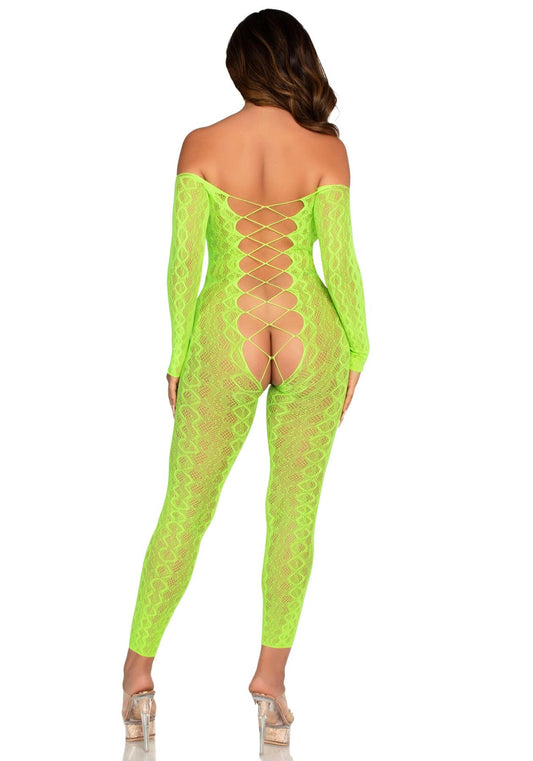 Бодістокінг Leg Avenue Crotchless Footless Lingerie Bodystocking_