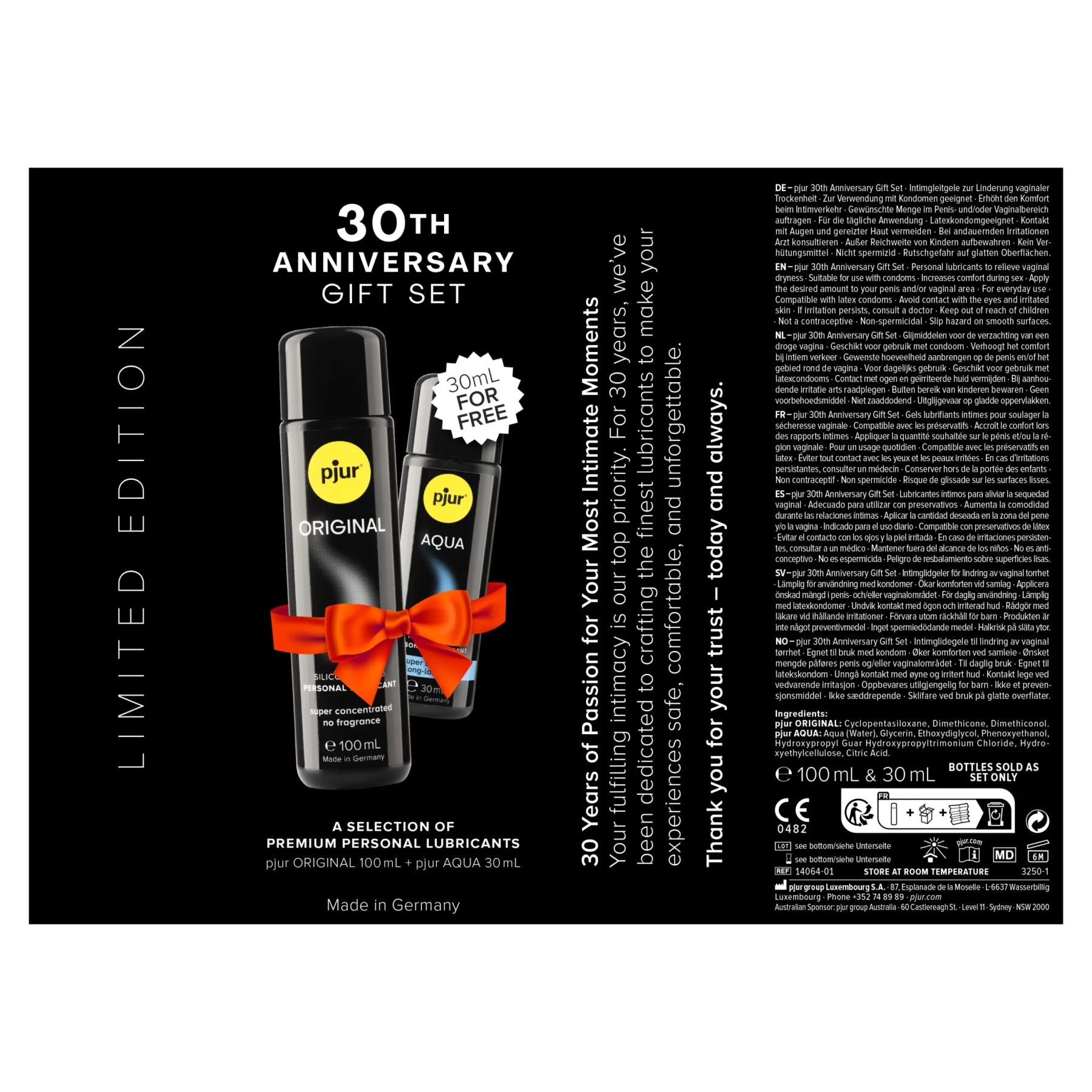 Thumb image for product index 4: Юбилейный набор лубрикантов pjur 30th Anniversary Gift Set