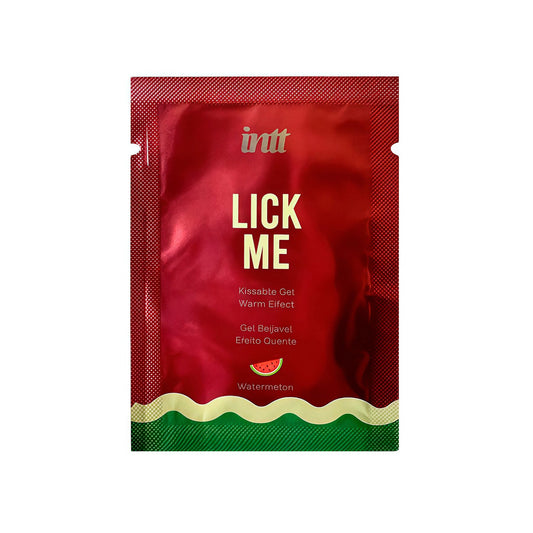 Пробник гелю для оральних пестощів з зігрівальним ефектом INTT Lick Me Kissable Gel Watermelon
