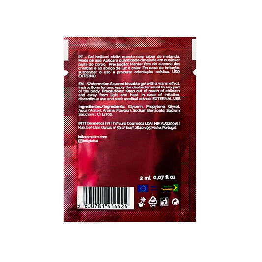 Пробник гелю для оральних пестощів з зігрівальним ефектом INTT Lick Me Kissable Gel Watermelon_