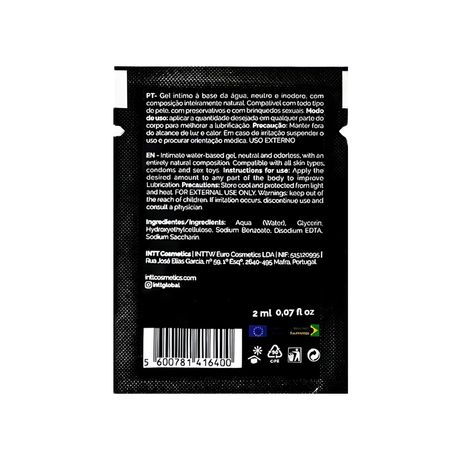 Thumb image for product index 2: Пробник лубриканта на водній основі Intt My Lube Natural