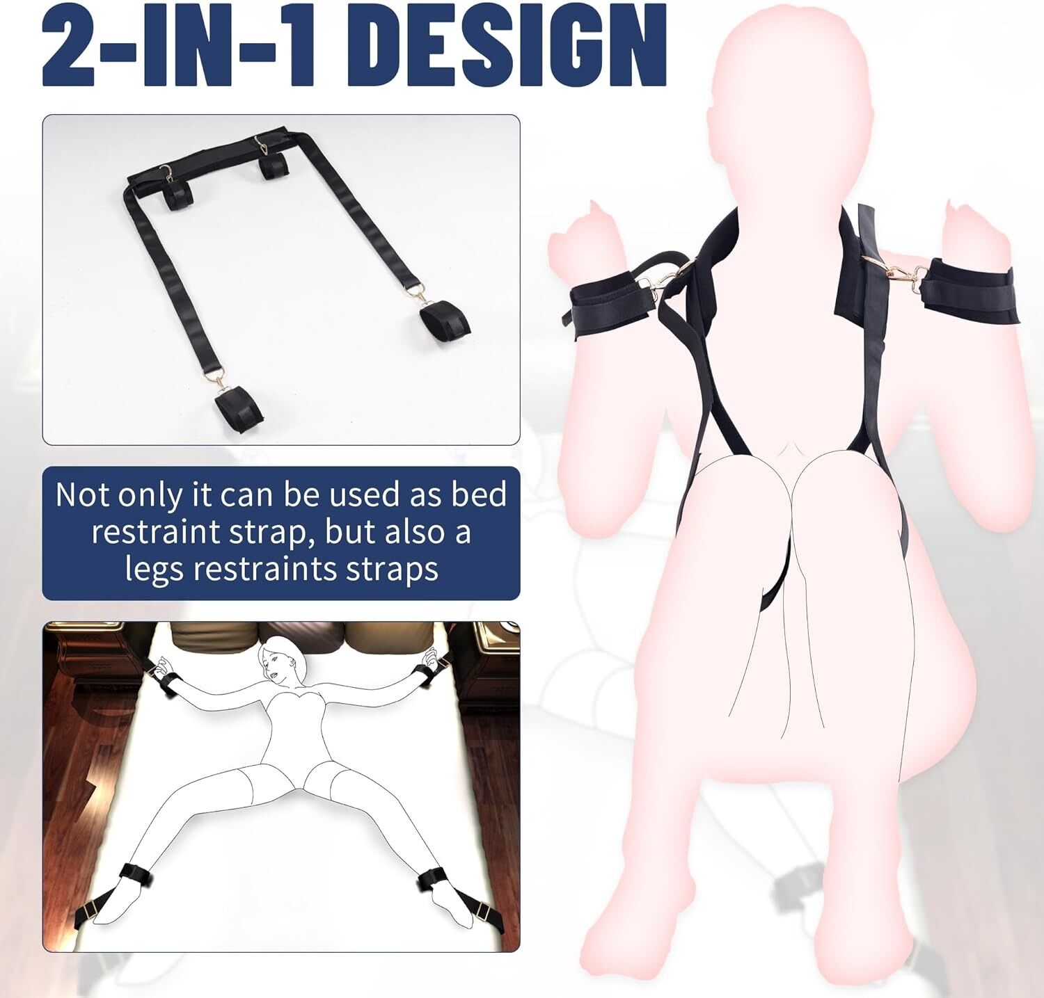 Thumb image for product index 2: БДСМ-набір LOCKINK YEAHWOW Bed Restraint set