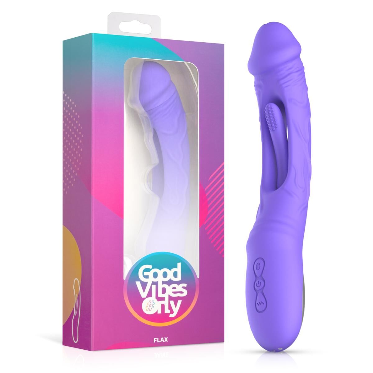 Вибратор Good Vibes Only - Flax Vibrating Dildo with G-Spot Stimulator - превью 8