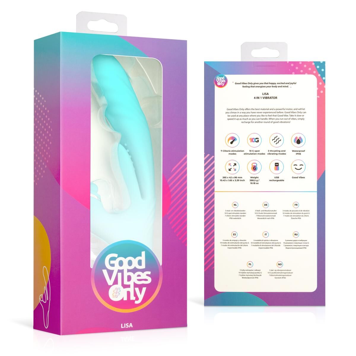 Вибратор-кролик Good Vibes Only - Lisa Thrusting Rabbit Vibrator with G-Spot Stimulator - превью 9