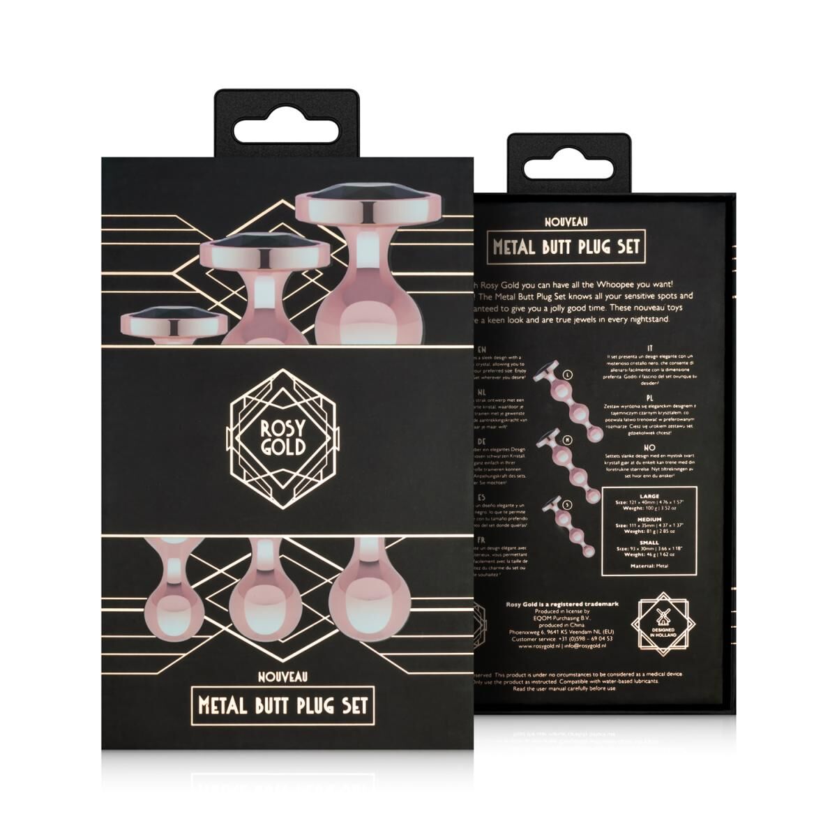 Набор анальных игрушек Rosy Gold - Metal Butt Plug Set  - превью 9