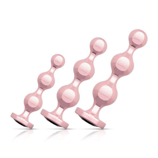 Набір анальних іграшок Rosy Gold - Metal Butt Plug Set_