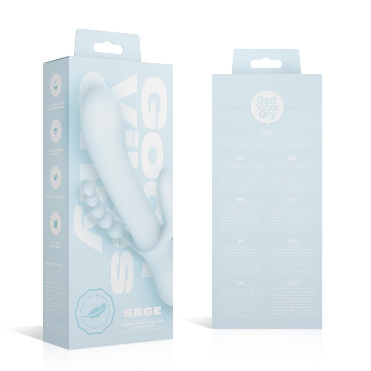 Вибратор-кролик Good Vibes Only - SAGE Triple Stimulation Vibe Soft Silicone  - превью 9