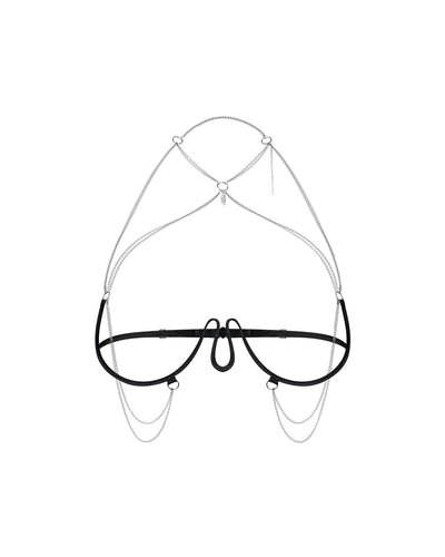 Украшение на тело Obsessive Lustique White harness bra - фото 9