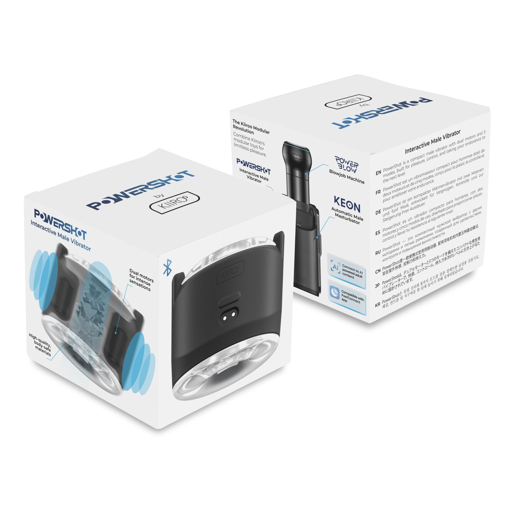 Інтерактивний мастурбатор 2в1 з вібрацією KIIROO PowerShot, компактний, 2 вібромотори - превʼю 15