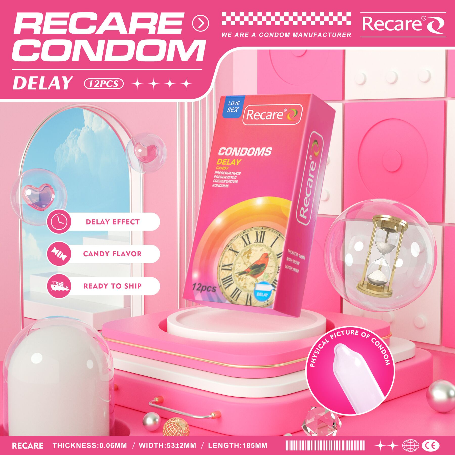 Презервативи Recare Delay Candy Condoms - превʼю 9