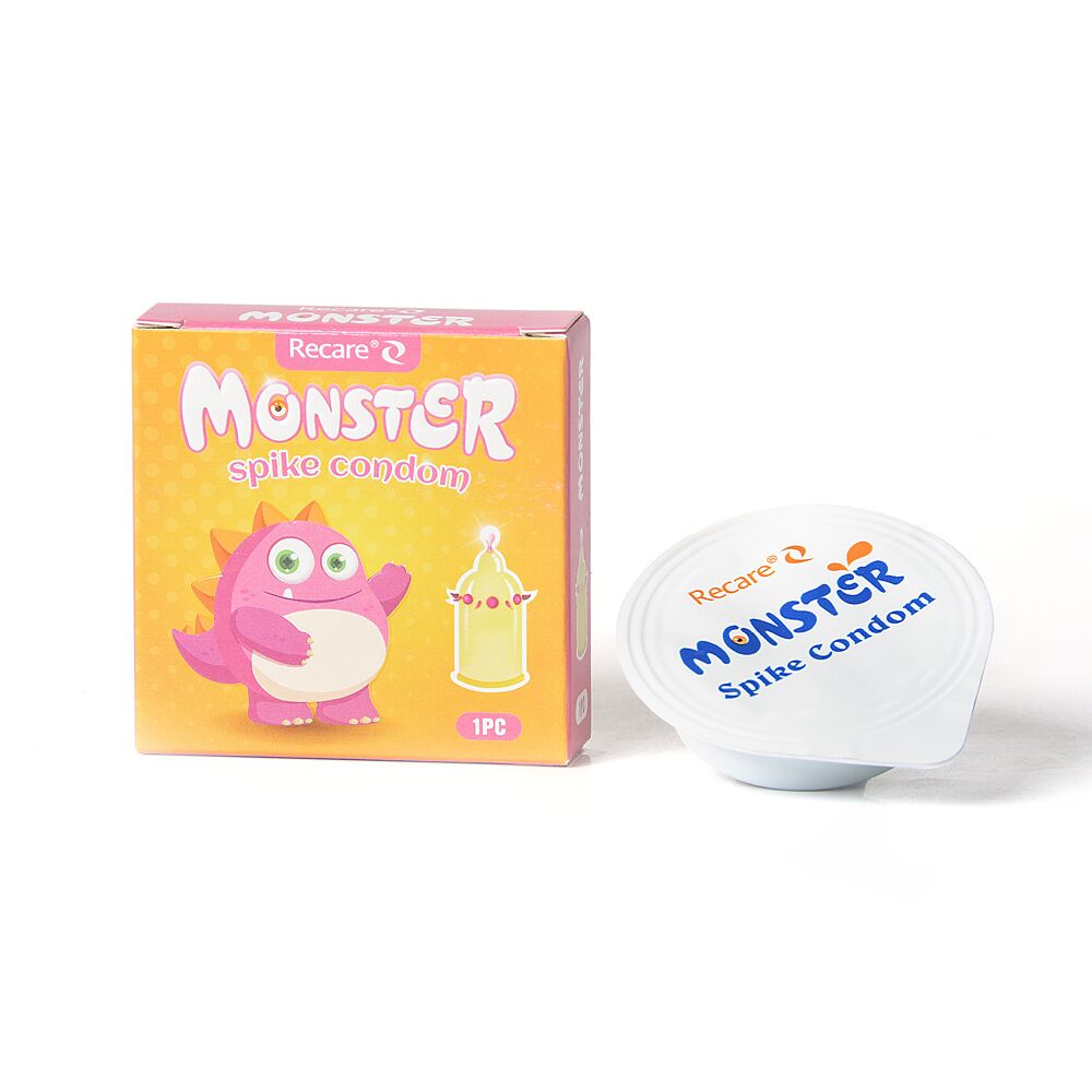 Насадка на член Recare Pink Monster Spike Condom - превью 3