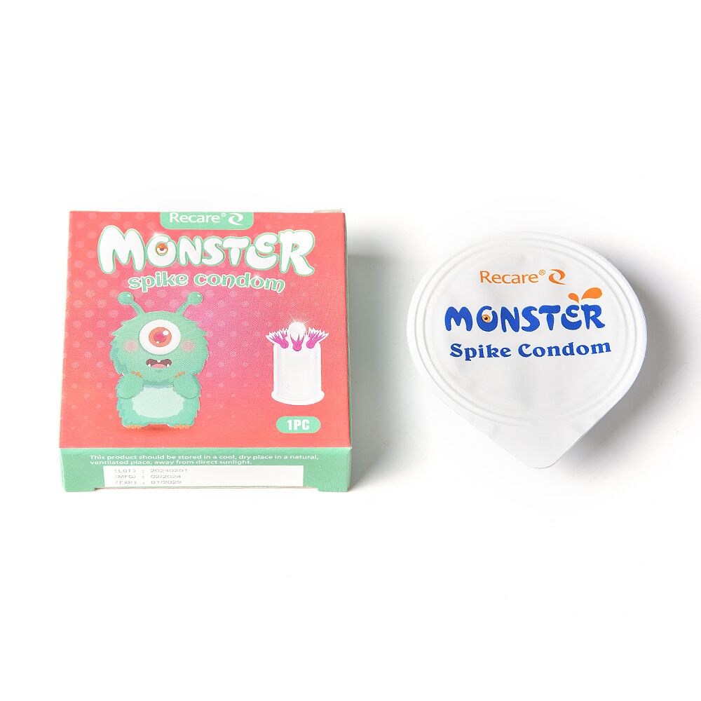 Насадка на член Recare Turquoise Monster Spike Condom  - превью 4