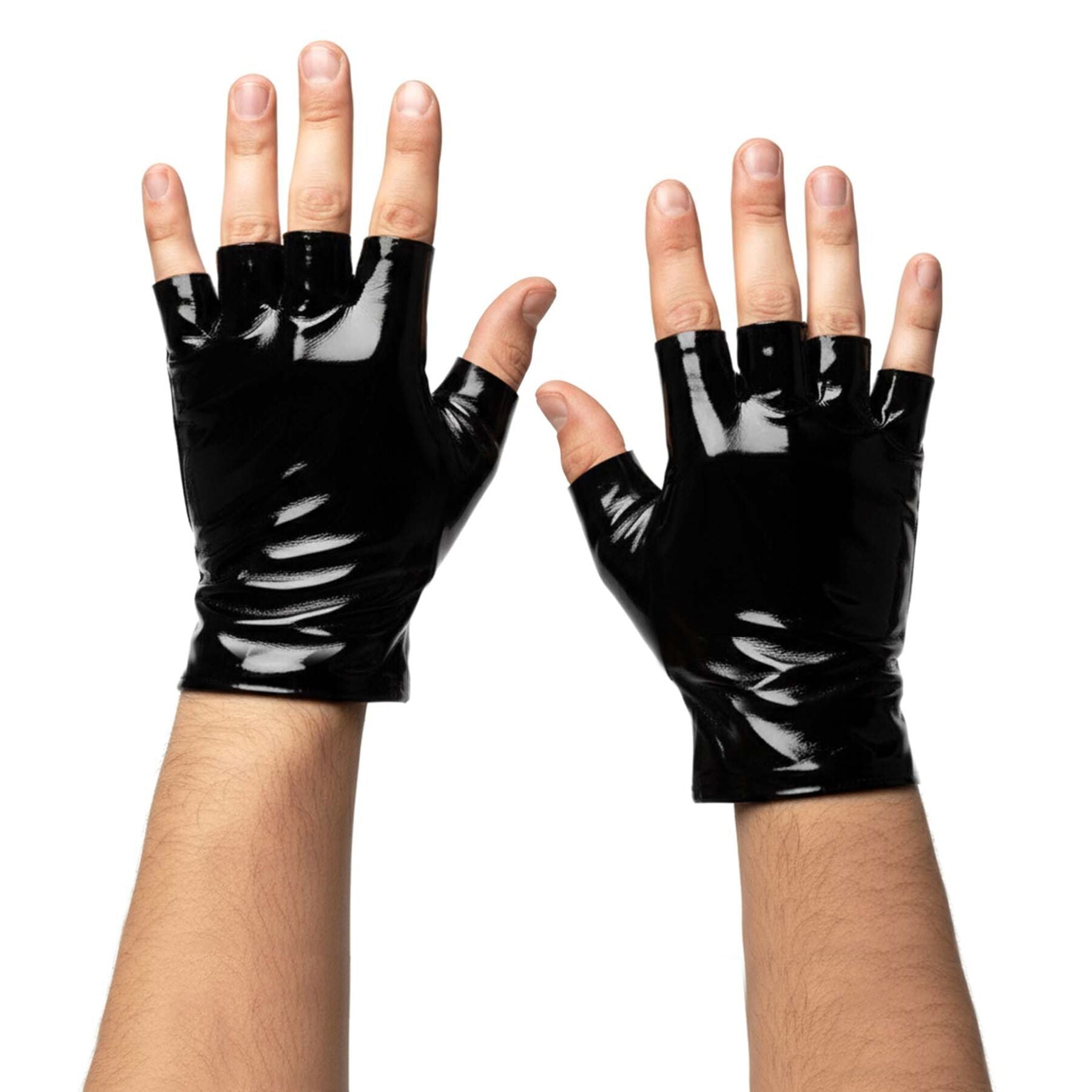 Лаковані чоловічі рукавички без пальців Art of Sex - Jeyson - превʼю 4