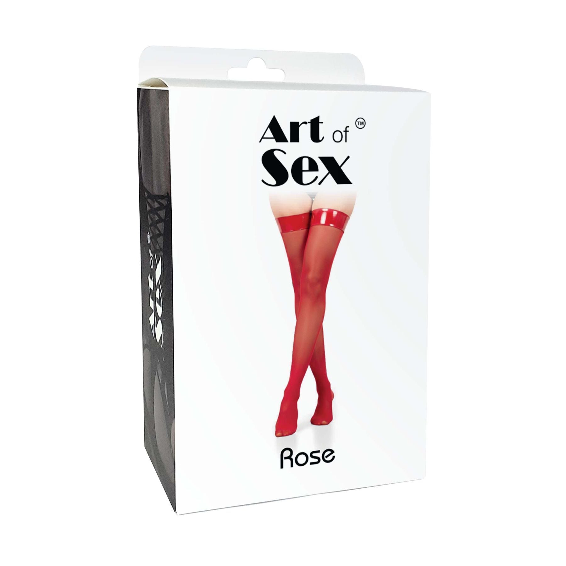 Чулки в мелкую сетку с лакированной коронкой Art of Sex - Rose - превью 7