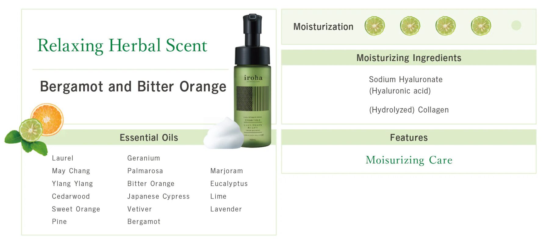 Пена для интимного ухода Iroha Intimate Wash Foam Type Bergamot and Bitter Orange  - превью 9